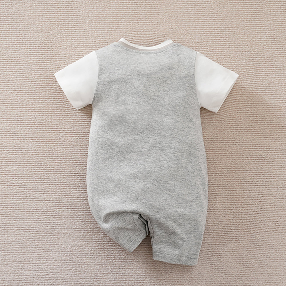Boys Embroidered Cotton Rompers