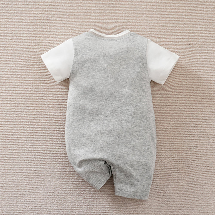 Boys Embroidered Cotton Rompers