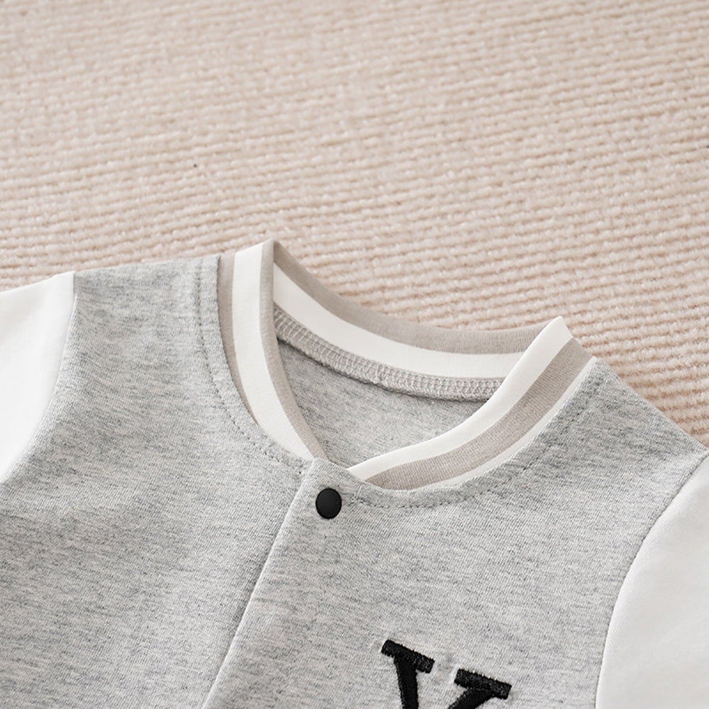 Boys Embroidered Cotton Rompers