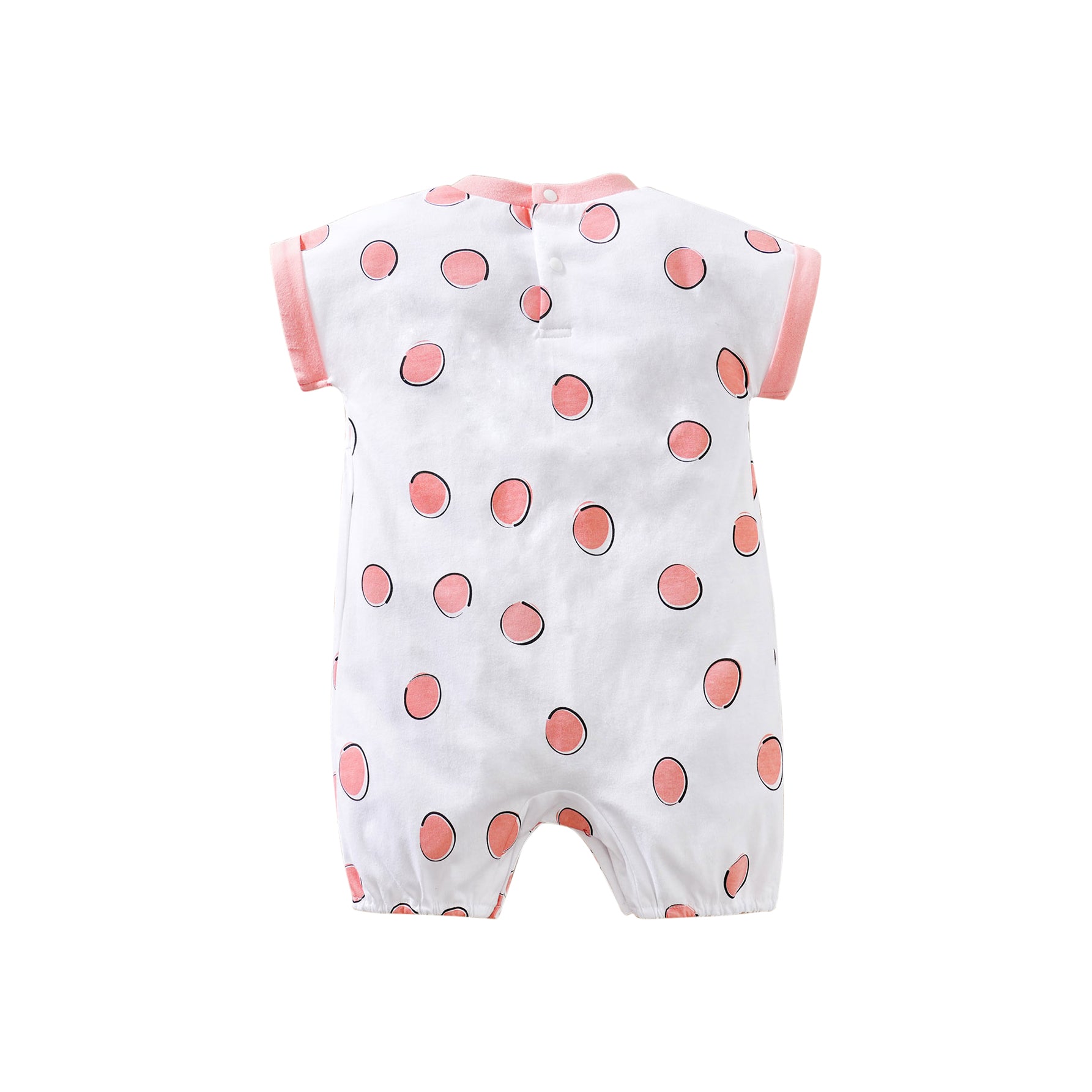 White Infant Girls Printed Cotton Rompers