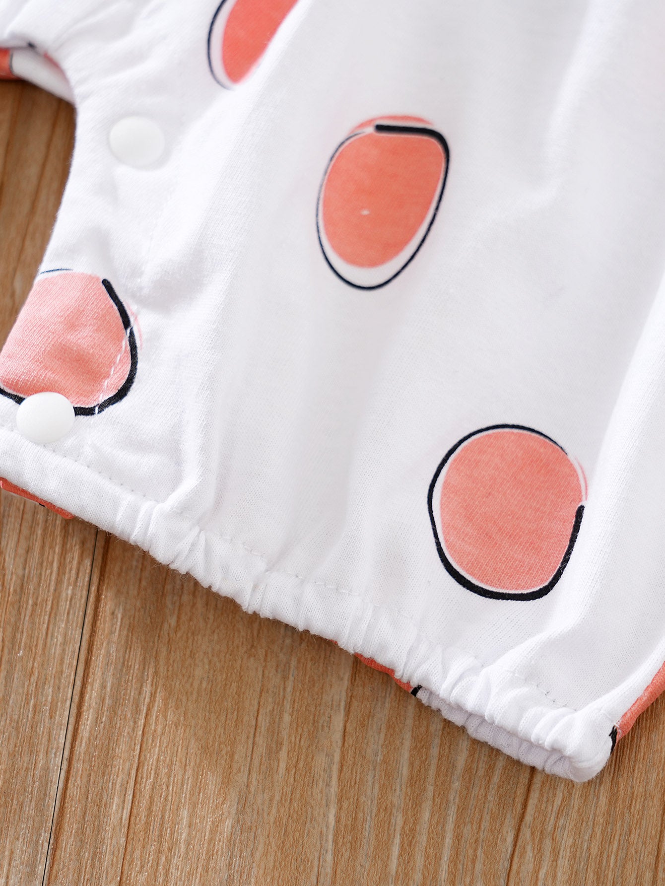 White Infant Girls Printed Cotton Rompers
