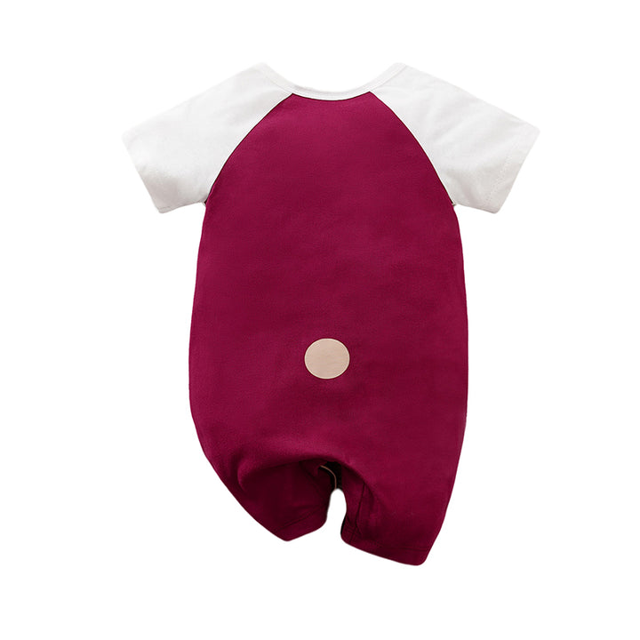 Red & White Infants Colourblocked Pure Cotton Rompers