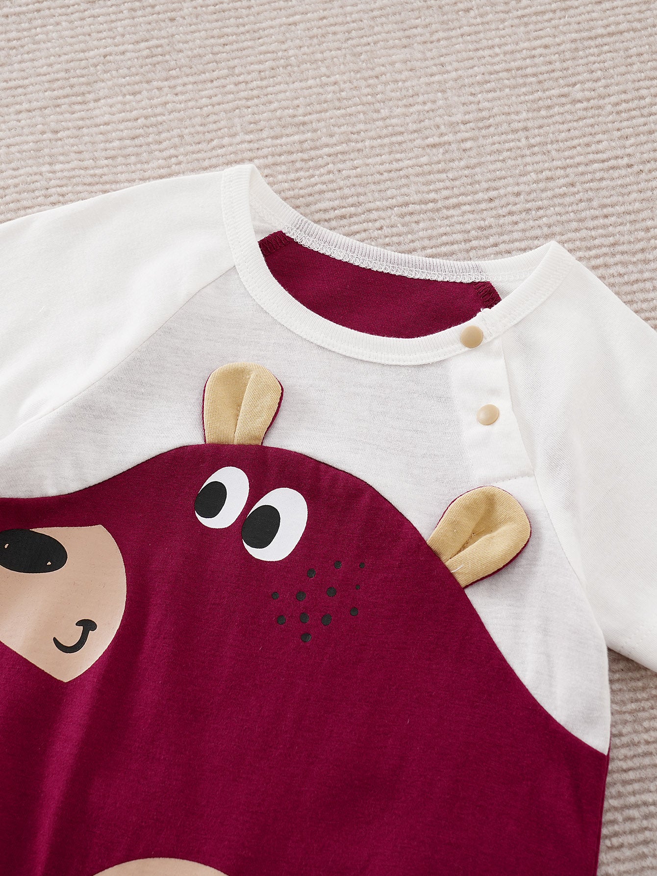 Red & White Infants Colourblocked Pure Cotton Rompers