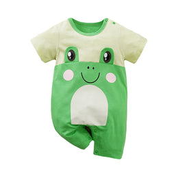 Infants Green Graphic Printed Pure Cotton Rompers