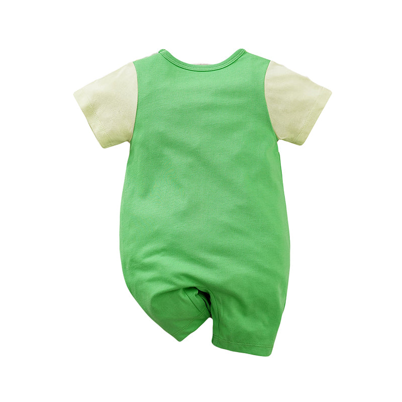 Infants Green Graphic Printed Pure Cotton Rompers