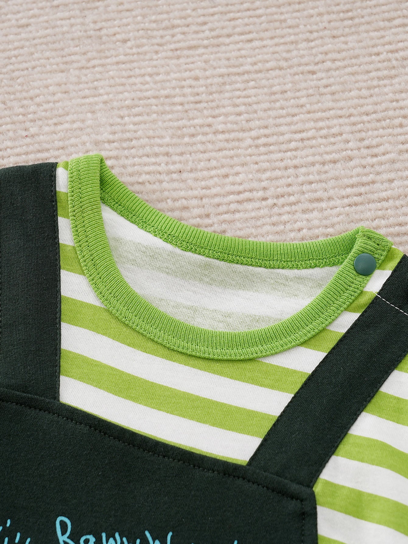 Infants Green Printed Pure Cotton Rompers