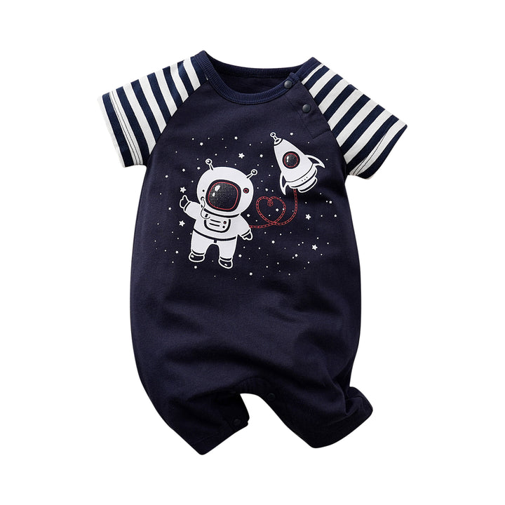 Blue Infants Printed Cotton Rompers