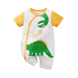 Infant Boys White Graphic Printed Pure Cotton Rompers
