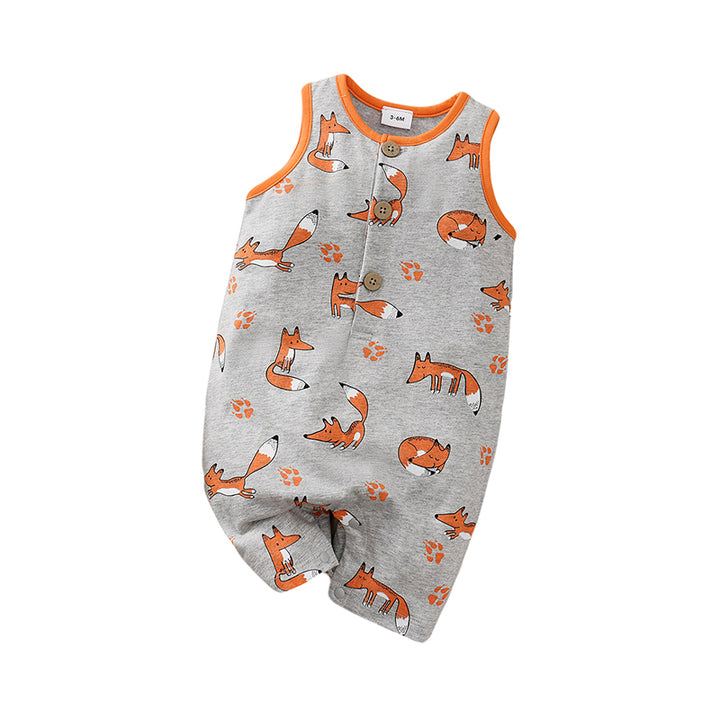Infant Boys Printed Cotton Rompers