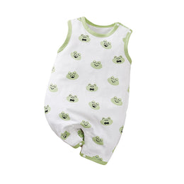 Infant Boys White Graphic Printed Pure Cotton Rompers