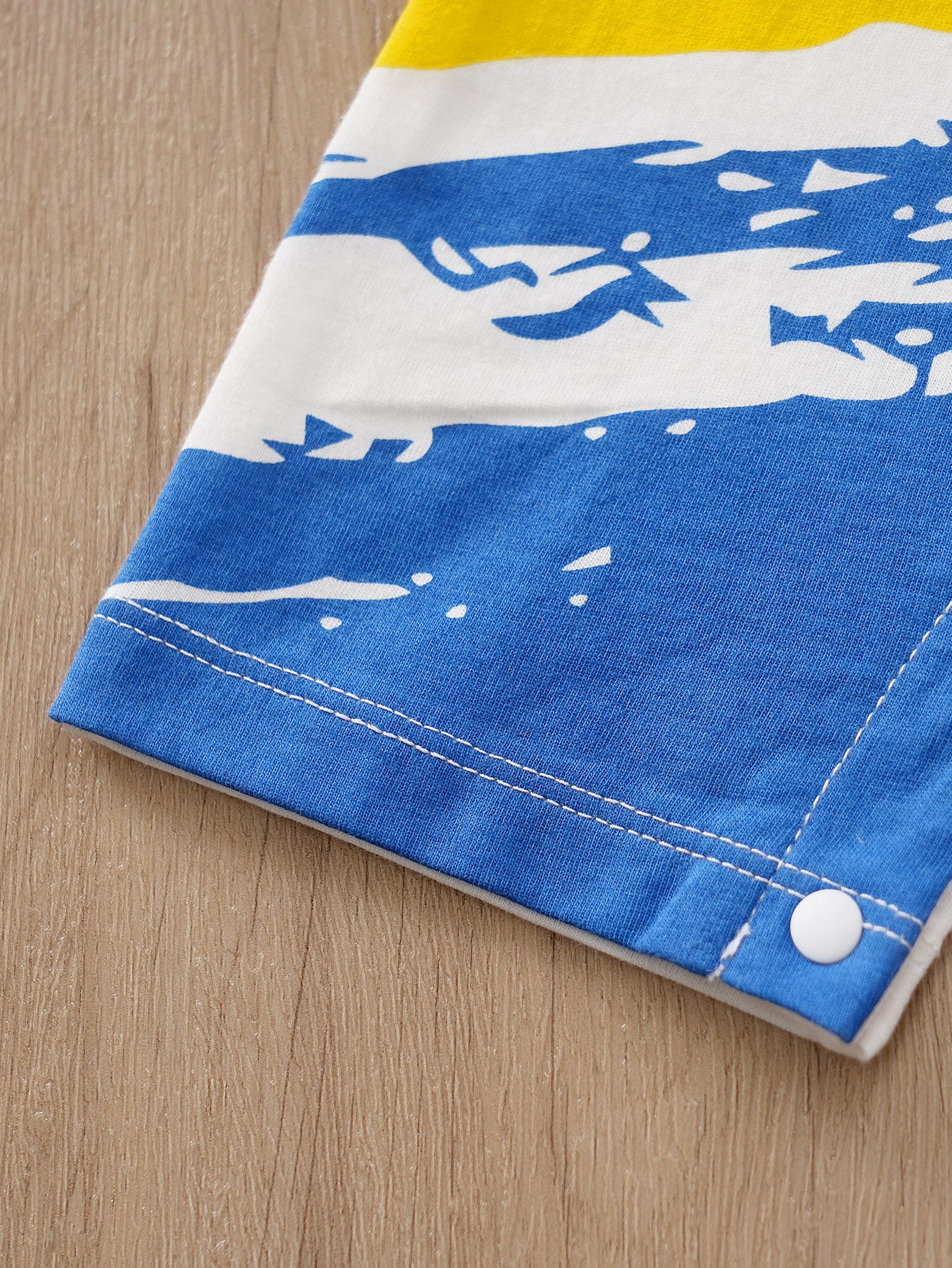 Infant Boys White Printed Cotton Romper
