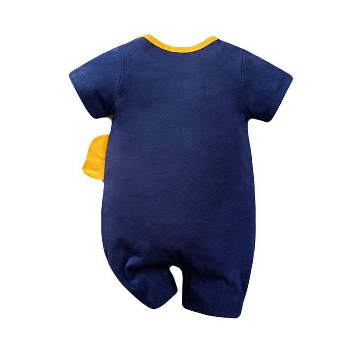 Infants Navy Blue Printed Pure Cotton Romper