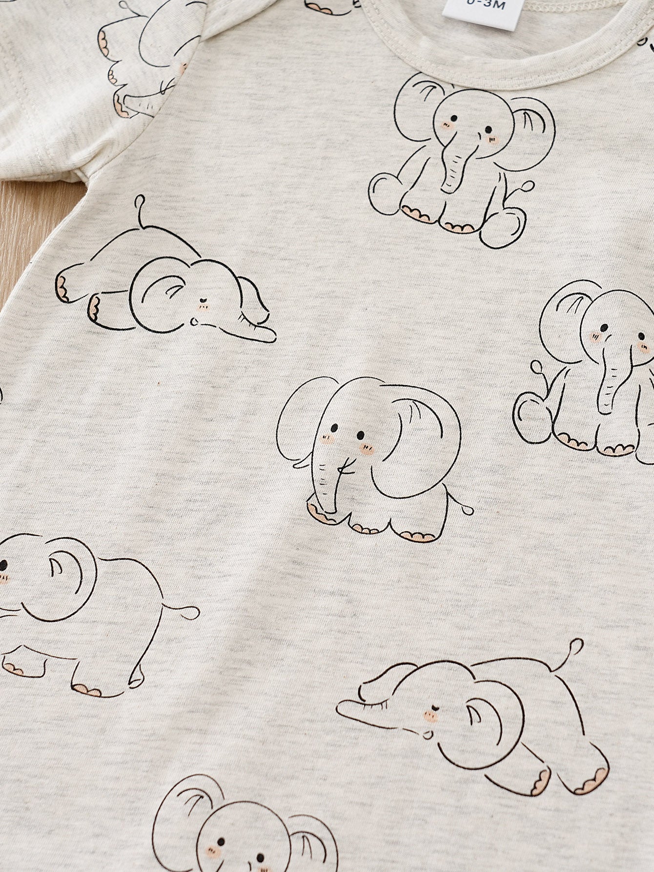 Infants Grey Printed Pure Cotton Romper