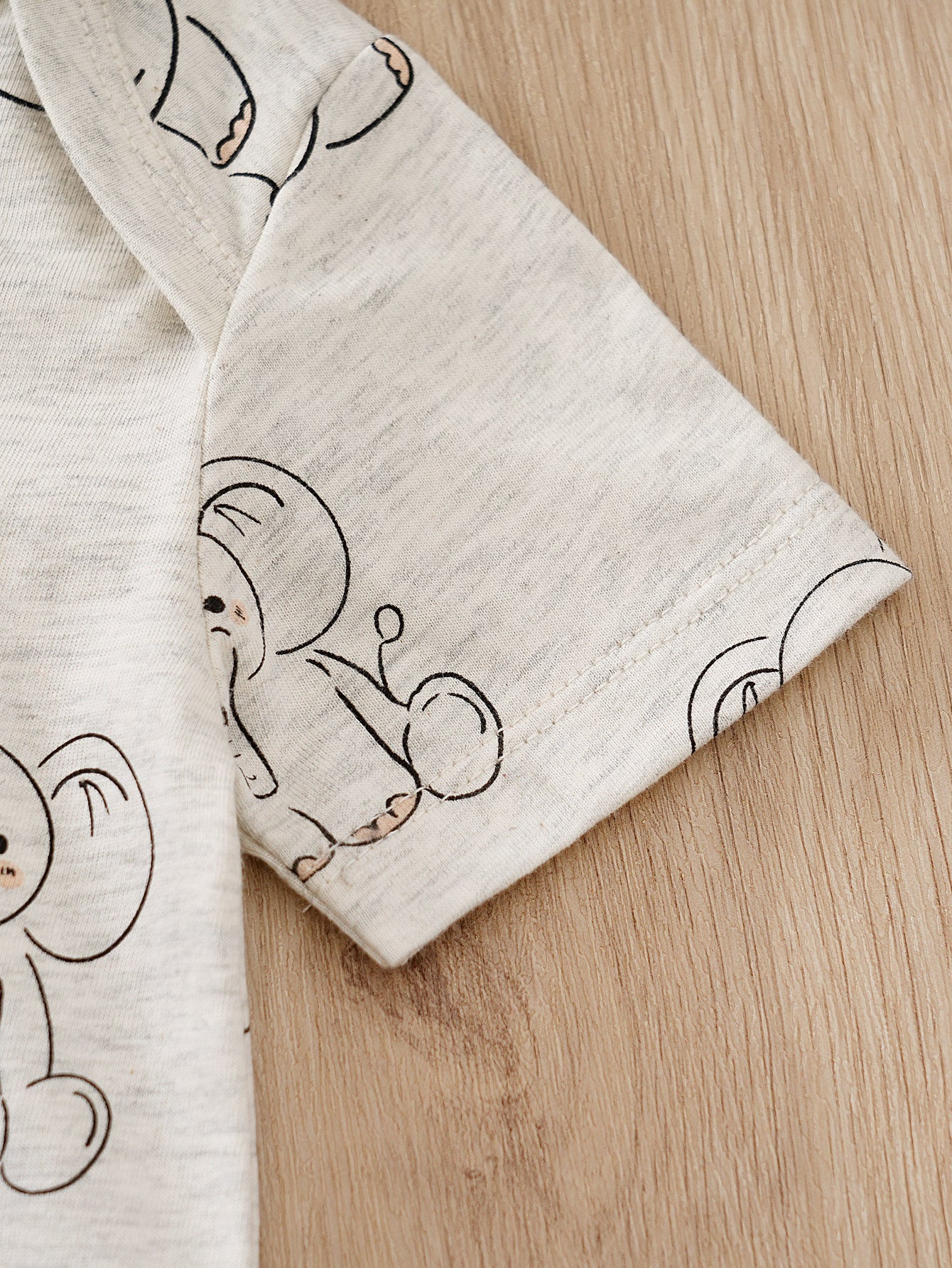 Infants Grey Printed Pure Cotton Romper