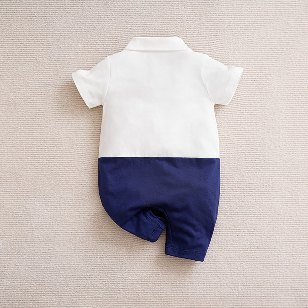 Boys Shirt Collar Cotton Rompers