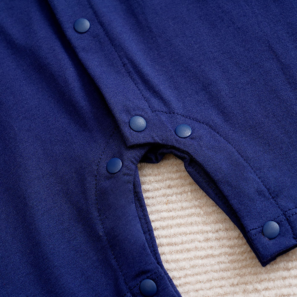 Boys Shirt Collar Cotton Rompers