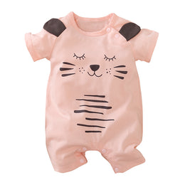 Infant Girls Conversational Printed Cotton Romper