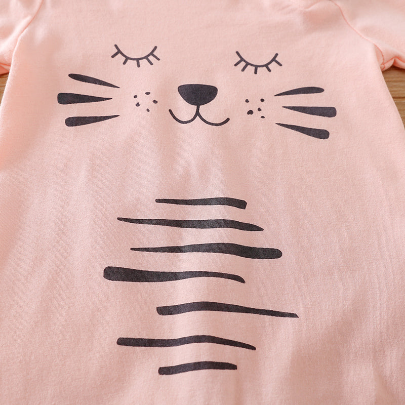 Infant Girls Conversational Printed Cotton Romper