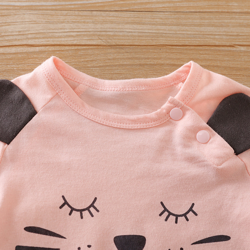 Infant Girls Conversational Printed Cotton Romper