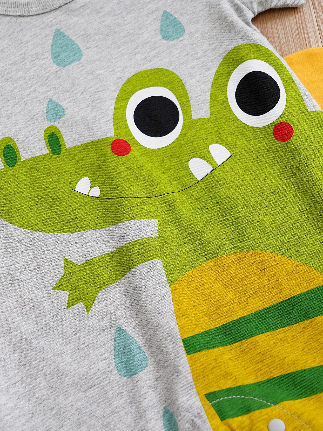 Grey Infants Boys Printed Cotton Rompers