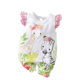 Infant Girls Printed Cotton Romper