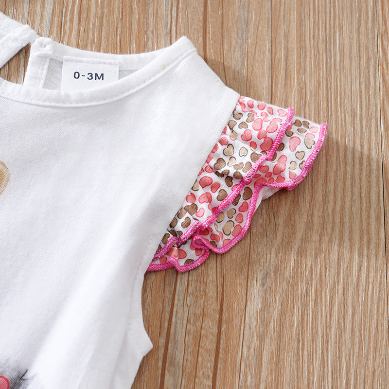 Infant Girls Printed Cotton Romper