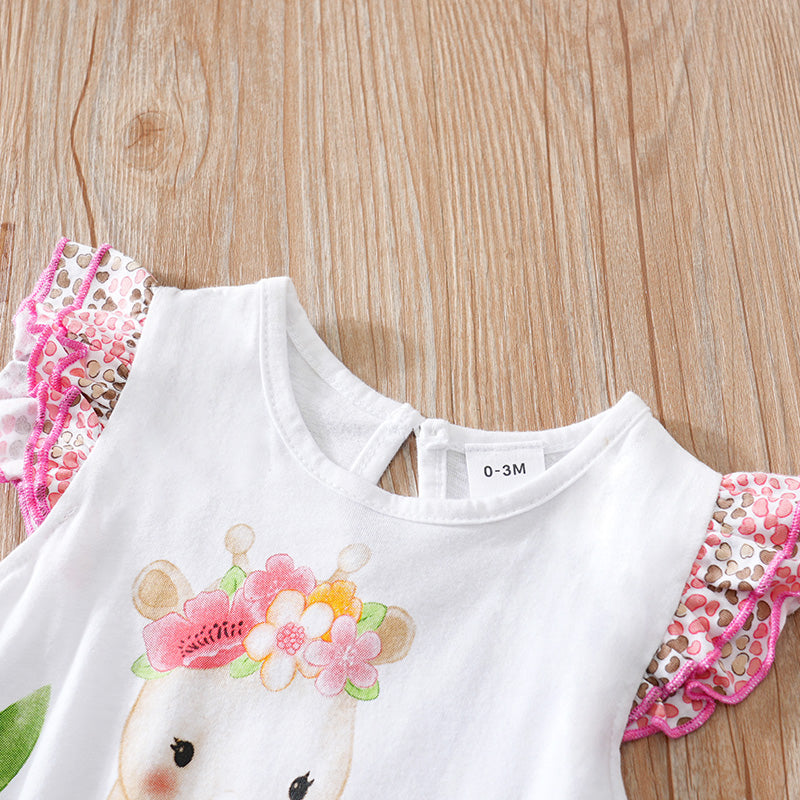 Infant Girls Printed Cotton Romper