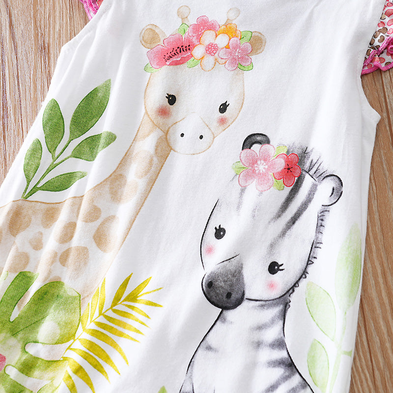 Infant Girls Printed Cotton Romper