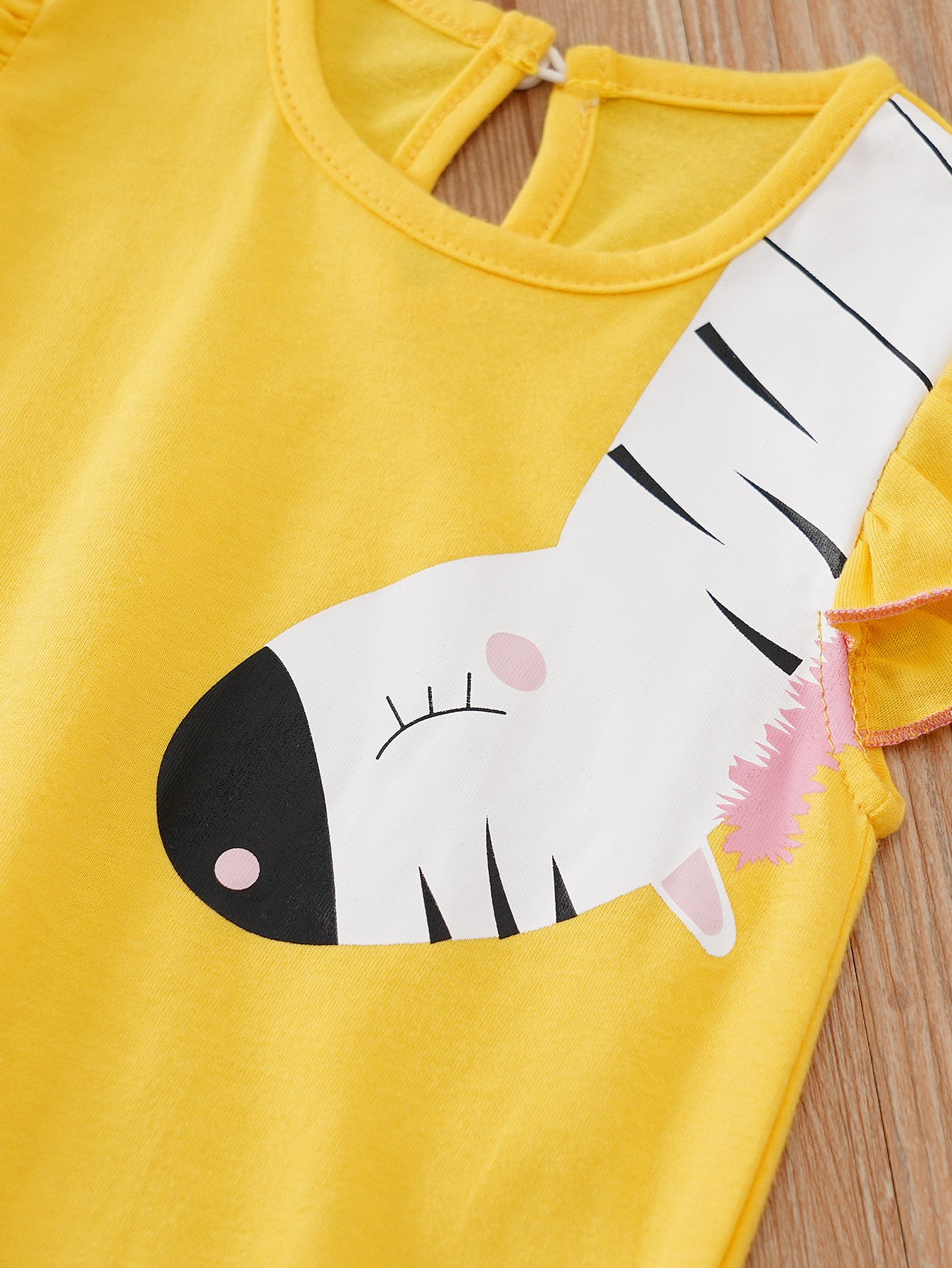 Yellow Infant Girls Printed Cotton Rompers