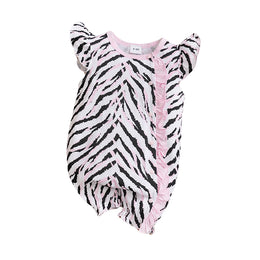 Infant Girls Animal Skin Printed Pure Cotton Rompers