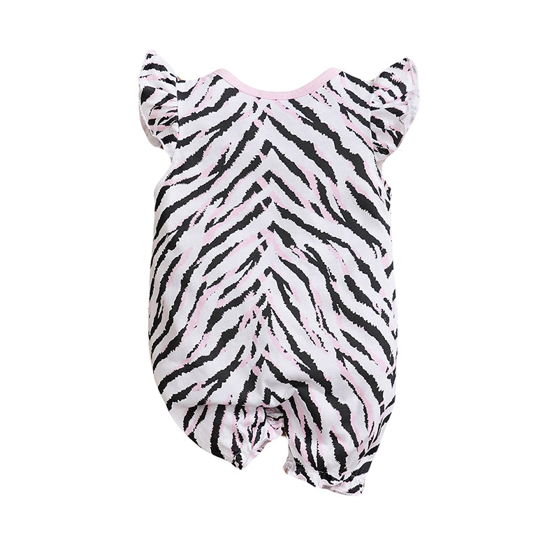Infant Girls Animal Skin Printed Pure Cotton Rompers