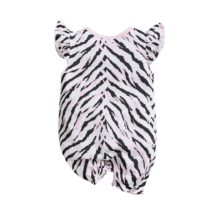 Infant Girls Animal Skin Printed Pure Cotton Rompers
