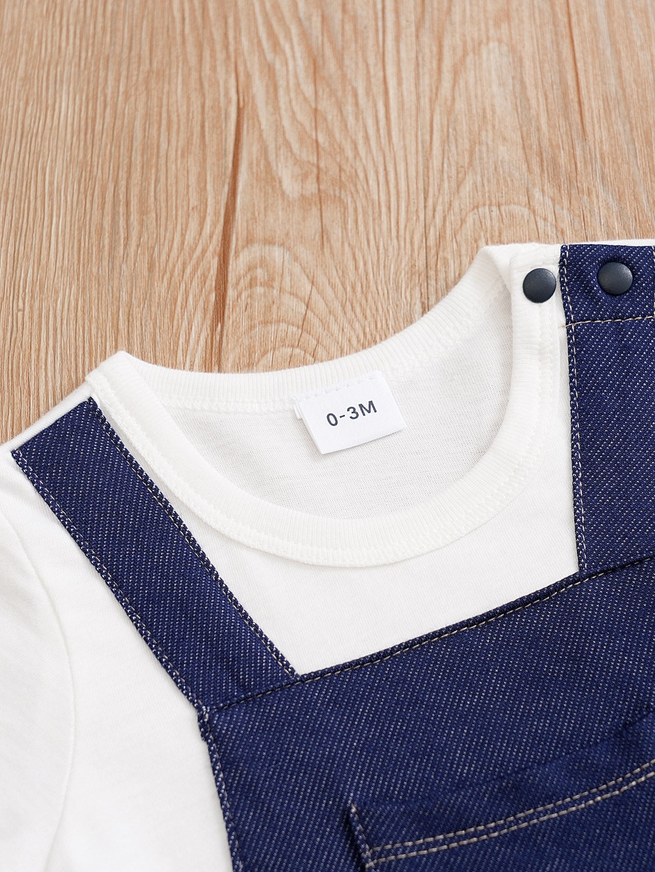 Infant Blue & White Cotton Rompers