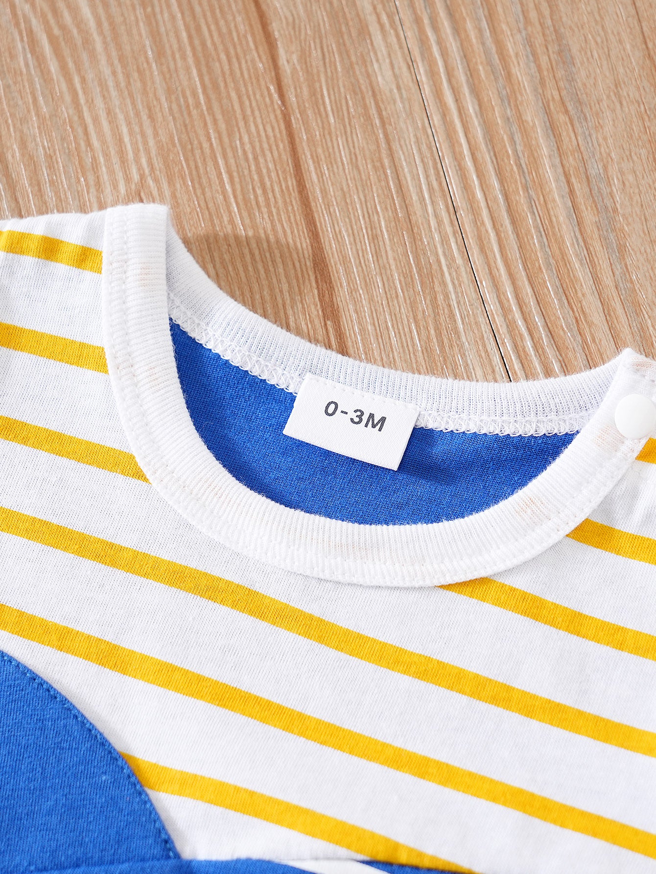 Infant Boys Blue & Yellow Graphic Printed Round Neck Cotton Rompers