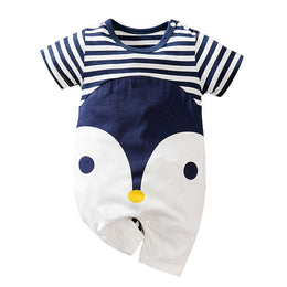 Infant Boys Striped Cotton Rompers