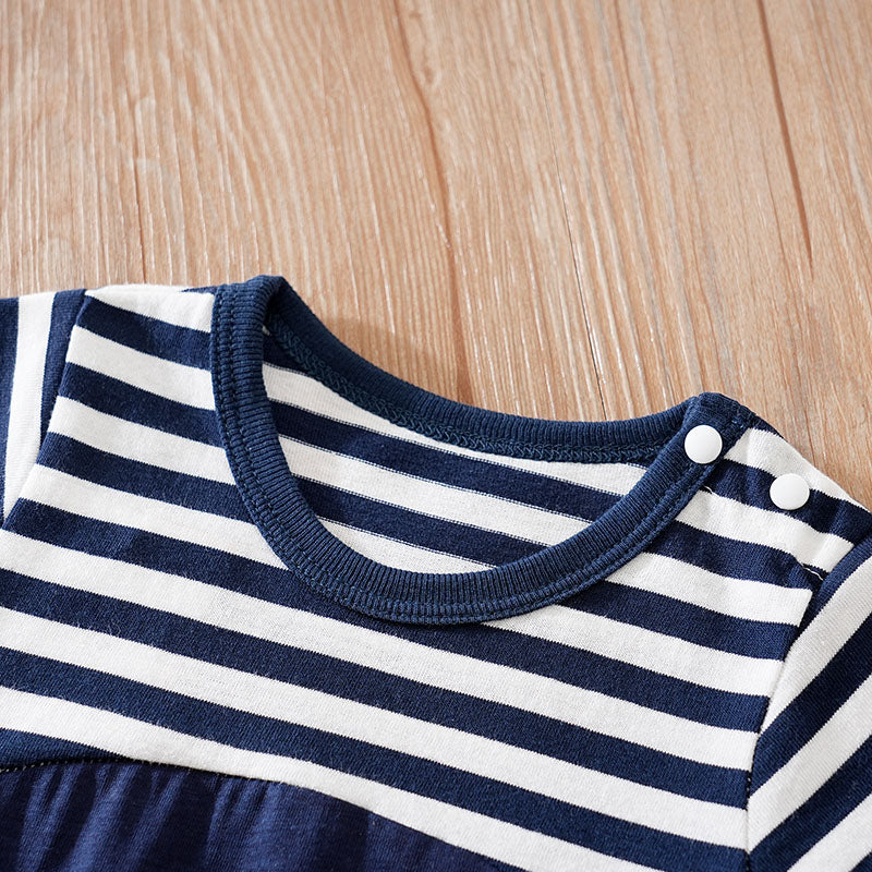 Infant Boys Striped Cotton Rompers