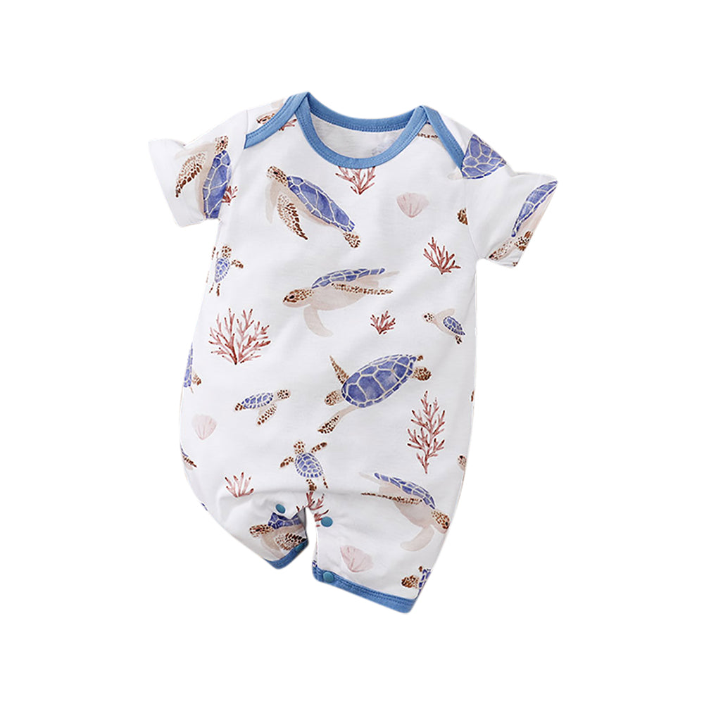 Boys Printed Round Neck Rompers