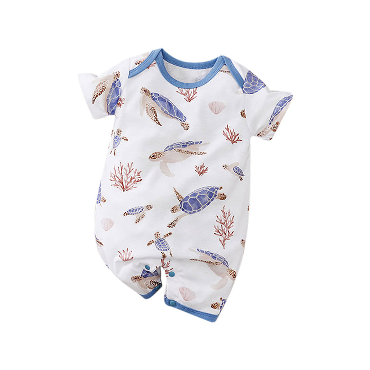 Boys Printed Round Neck Rompers