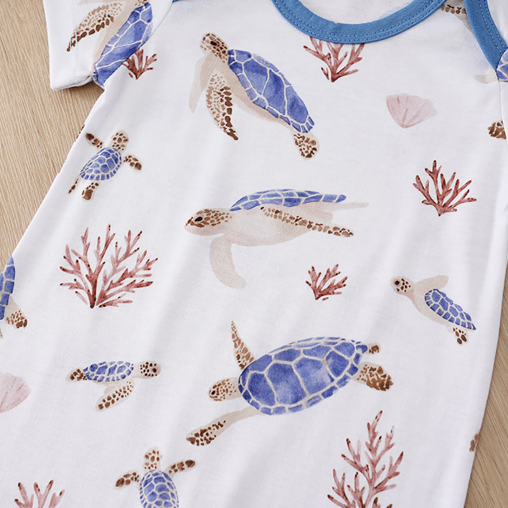 Boys Printed Round Neck Rompers