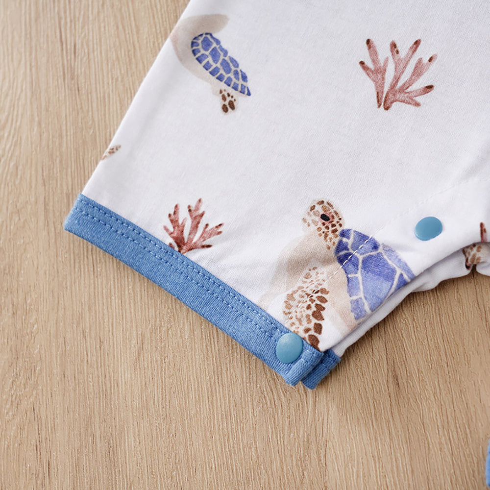 Boys Printed Round Neck Rompers