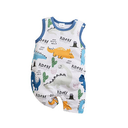 Boys Graphic Printed Round Neck Cotton Rompers