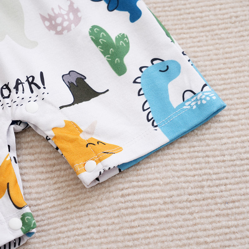 Boys Graphic Printed Round Neck Cotton Rompers