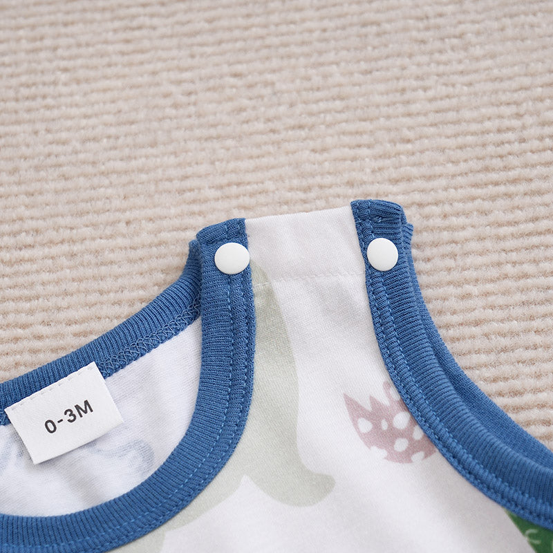 Boys Graphic Printed Round Neck Cotton Rompers
