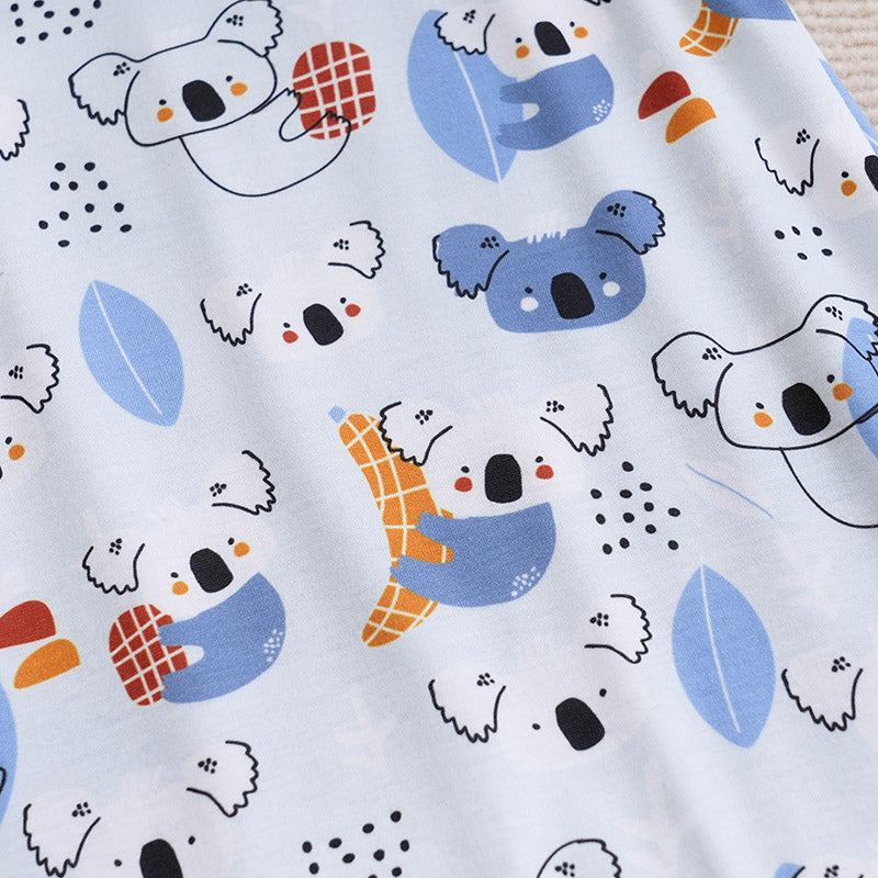 Infant Boys Printed Envelop Neck Cotton Rompers