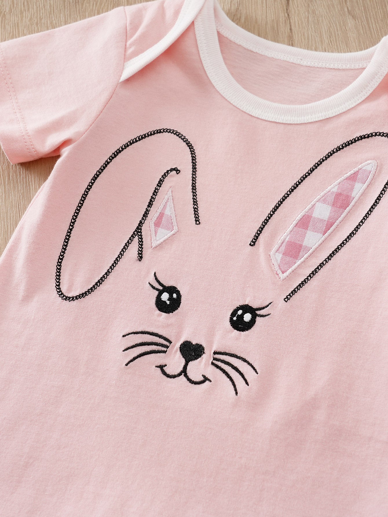 Infant Girls Pink Graphic Printed Cotton Rompers