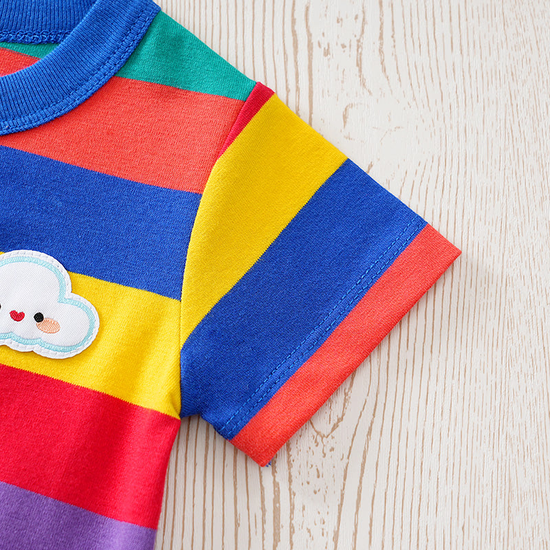 Infants Striped Cotton Romper