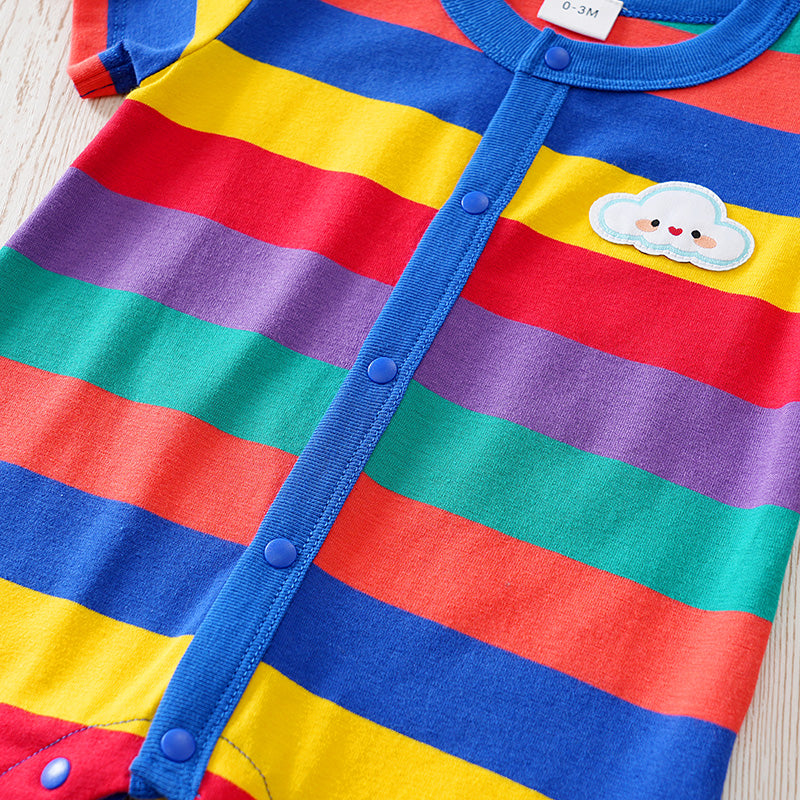 Infants Striped Cotton Romper