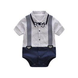 Grey Kids Boys Cotton Bodysuit
