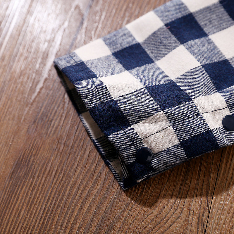 Blue Infants Boys Checked Cotton Rompers