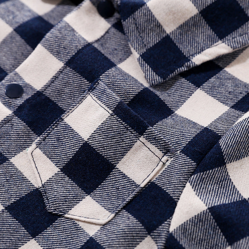 Blue Infants Boys Checked Cotton Rompers